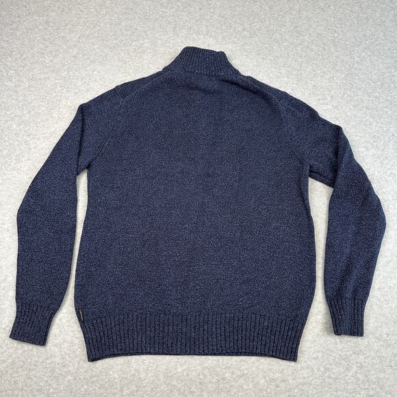 Calvin Klein Quarter-Zip Sweater Men's M Blue 100% Cotton Long Sleeve Mock Neck - Picture 7 of 9